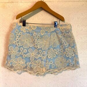 Lace lined skirt.